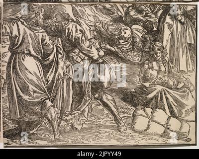 Titien (italien, c. 1488-1576) - la submersion de l'armée de Pharaon dans la Mer Rouge Banque D'Images