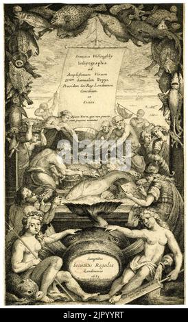 Page de titre Francis Willughby 'Historia piscium' Oxford 1686 par Paul van Somer Banque D'Images