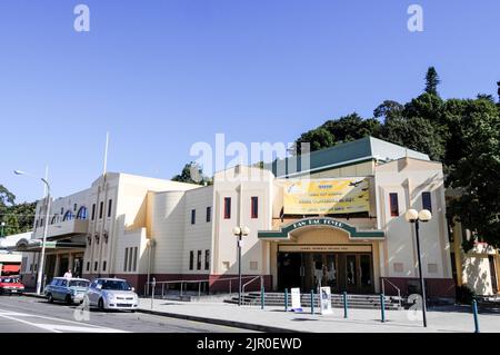 Le théâtre Pan PAC foyer de Napier, une ville côtière de Hawkes Bay, sur l'île du Nord, en Nouvelle-Zélande. Reconstruite après un tremblement de terre de 1931, la ville est connue Banque D'Images