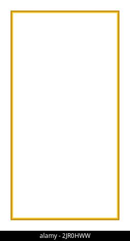 Histoire rectangulaire de cadre doré sur fond blanc Illustration de Vecteur