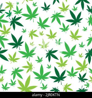 Très belle feuille de marijuana, feuille de cannabis sans couture motif design pour la décoration de fond de site Web, papier peint, papier d'emballage, tissu, toile de fond an Illustration de Vecteur