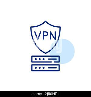 Serveur VPN. Icône de dessin au trait de trait, pixel Perfect, modifiable Illustration de Vecteur