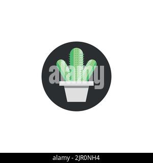 Icône d'un cactus dans un pot isolé sur fond blanc Illustration de Vecteur