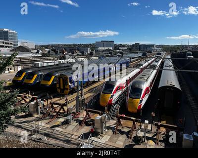 Aberdeen, Royaume-Uni. 20th août 2022. Train Strike, Aberdeen Station, ScotRail et LNER trains se trouvant à la gare: Miroslav Valasek/Alay Live News Banque D'Images