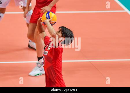 Sekita Masahiro (Japon) lors du tournoi de test DHL - Italie contre Japon, activités de volley-ball à Cuneo, Italie, 20 août 2022 Banque D'Images