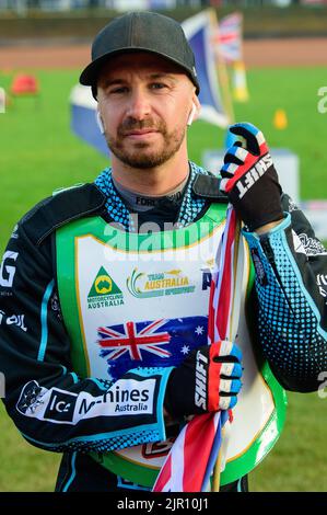 Glasgow, Écosse, Royaume-Uni. 20th août 2022. Rohan Tungate (Australie) lors du FIM Speedway Grand Prix Challenge au Peugeot Ashfield Stadium, Glasgow, le samedi 20th août 2022. (Crédit : Ian Charles | MI News) Banque D'Images