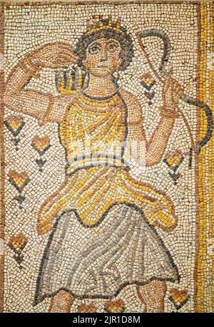 Mosaïque de sol faite de calcaire et de tesserae. Un morceau de Syrie et daté environ dans les années 350-400 AC. Article vu dans le Mus royal de l'Ontario Banque D'Images