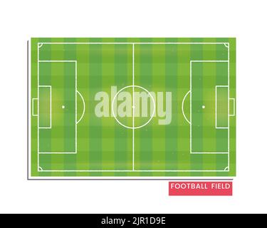 Terrain de football. La vue aérienne d'un terrain de football à damier est isolée sur fond blanc. Illustration vectorielle d'un terrain de football. Illustration de Vecteur