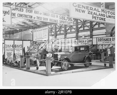 Exposition de General Motors à la foire commerciale de Petone, vers 1928, Petone, fabricant inconnu. Don de Holden New Zealand Limited, 1998. Banque D'Images