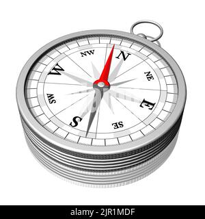 3D illustration. Boussole isolée sur fond blanc. Banque D'Images