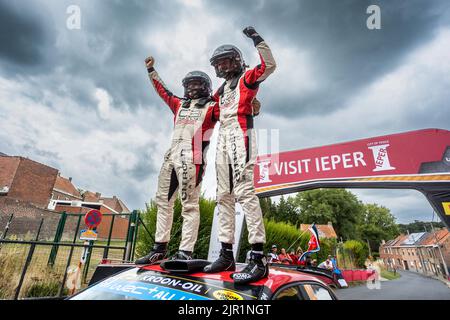 Ypres, Belgique - 21/08/2022, LEFEBVRE Stephane (fra), Citroën C3, portrait lors du rallye Ypres Belgique 2022, 9th tour du Championnat mondial de voitures de rallye WRC 2022, de 18 août au 21, 2022 à Ypres, Belgique - photo Nikos Katikis / DPPI Banque D'Images