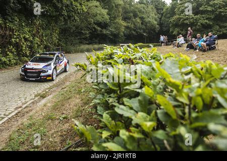 Ypres, Belgique, 21, 2022, 51 VERSTAPPEN Jos (nld), VAN KOPPEN Harm (nld), Citroën C3, action pendant le Ypres Rally Belgium 2022, 9th tour du Championnat mondial de voitures de rallye WRC 2022, de 18 août au 21, 2022 à Ypres, Belgium - photo: Nikos Katikis/DPPI/LiveMedia Banque D'Images