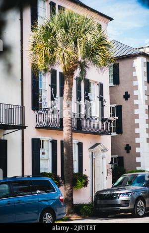 Rainbow Row, Charleston Caroline du Sud, États-Unis Banque D'Images