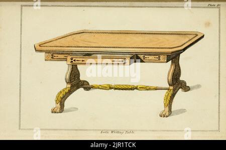 Table d'écriture de sofa de l'ensemble du Cabinet Maker, et le guide de tapissier: Comprenant, les rudiments et les principes de fabrication de Cabinet et de tapisseries, avec des instructions familières, illustrées par des exemples, pour atteindre Une compétence dans l'art du dessin: Les processus de placage, de pose, et de Buhl-work : L'art de mourir et de coloration Bois, Ivoire, OS, Tortoiseshell etc. Instructions pour le laquage [laquage] , le Japanning, et le vernissage, pour faire du polonais français; pour préparer les meilleurs colles, ciments, et compositions et Un certain nombre de reçus, particulièrement utile pour les travailleurs en général. Par M. J. S. Banque D'Images