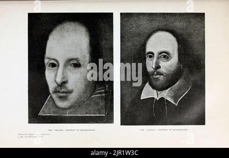 Le portrait de Felton (à gauche) le portrait de Lumley (à droite) du livre « Shakespeare in pictural art » de Salaman, Malcolm Charles, 1855-1940; Holme, Charles, 1848-1923 Date de publication 1916 Publisher London, New York [etc.] : 'The Studio' ltd. Banque D'Images