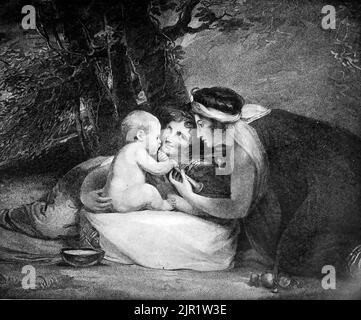 Bébé Shakespeare nourri par la tragédie et la comédie de George Romney dans le livre ' Shakespeare dans l'art pictural ' par Salaman, Malcolm Charles, 1855-1940; Holme, Charles, 1848-1923 Date de publication 1916 Publisher London, New York [etc.] : 'The Studio' ltd. Banque D'Images