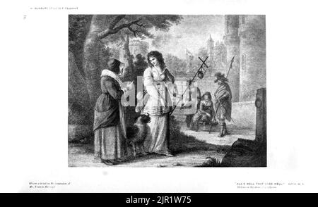 Tout est bien qui se termine bien acte iii sc 5 Helena dans la robe d'un pèlerin par H. Bunbury (gravé par J. Chapman) du livre ' Shakespeare dans l'art pictural ' par Salaman, Malcolm Charles, 1855-1940; Holme, Charles, 1848-1923 Date de publication 1916 Publisher London, New York [etc.] : 'The Studio' ltd. Banque D'Images