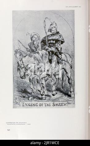 Apprivoiser le Shrew par Sir John Gilbert d'après le livre « Shakespeare in pictural art » de Salaman, Malcolm Charles, 1855-1940; Holme, Charles, 1848-1923 Date de publication 1916 Publisher London, New York [etc.] : 'The Studio' ltd. Banque D'Images