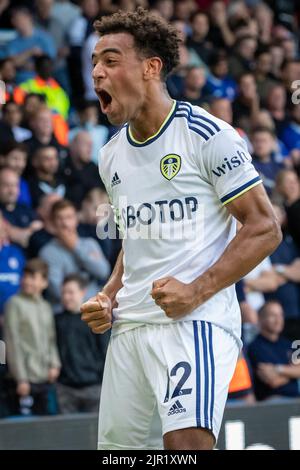 Tyler Adams #12 of Leeds United controls the ball in midfield during the  Premier League match Leeds United vs Brighton and Hove Albion at Elland  Road, Leeds, United Kingdom, 11th March 2023 (