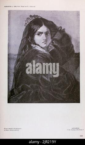 KATHARINA la Taming de la Shrew par AUGUSTUS L. EGG. R. A, (gravé par W. J. Edwards) du livre « Shakespeare in pictural art » de Salaman, Malcolm Charles, 1855-1940; Holme, Charles, 1848-1923 Date de publication 1916 Publisher London, New York [etc.] : 'The Studio' ltd. Banque D'Images