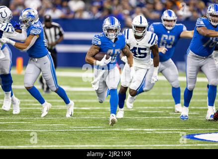 Detroit Lions running back Craig Reynolds (46) rushes against the  Washington Commanders during an NFL football game, Sunday, Sept. 18, 2022,  in Detroit. (AP Photo/Rick Osentoski Stock Photo - Alamy