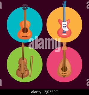 divers instruments de musique Illustration de Vecteur