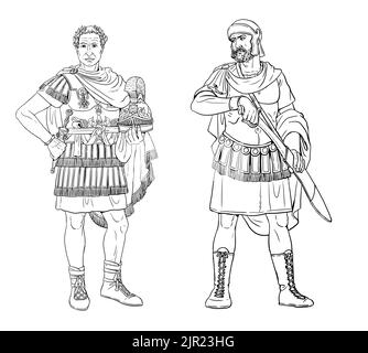 Personnages célèbres de l'histoire - Jules César et Hannibal. Ennemis anciens - Rome et Carthage.