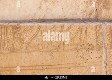 Égypte, Saqqara, tombeau du Nouveau Royaume de Horemheb, mur sud de la deuxième cour : pieds des peuples asiatiques. Banque D'Images
