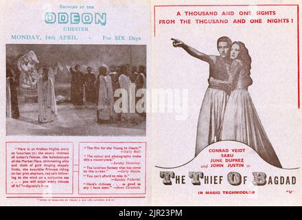 JOHN JUSTIN JUNE DUPREZ et CONRAD VEIDT dans LE VOLEUR DE BAGDAD 1940 réalisateurs LUDWIG BERGER MICHAEL POWELL TIM WHELAN ALEXANDER KORDA ZOLTAN KORDA WILLIAM CAMERON MENZIES scénario et dialogue Miles Malleson musique Miklos Rozsa Alexander Korda films / London film Productions / United Artists Banque D'Images