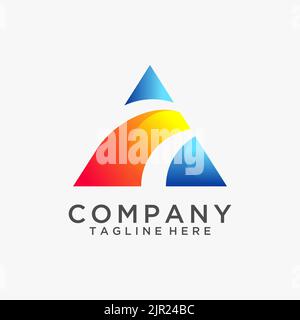 Lettre Un motif moderne de triangle logo Illustration de Vecteur