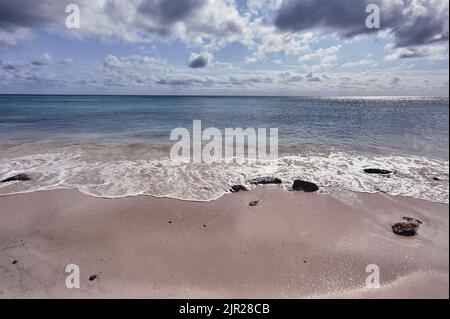 Vue sur l'horizon sur la mer à Xpu-Ha plage. Banque D'Images