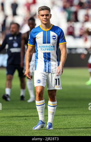 Londres, Angleterre, le 21st août 2022. Leandro Trossard de Brighton et Hove Albion après le match de la Premier League au London Stadium, Londres. Le crédit d'image devrait se lire: Kieran Cleeves / Sportimage Banque D'Images