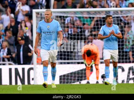 Erling Haaland de Manchester City semble abattu lors du match de la Premier League à St. James' Park, Newcastle. Date de la photo: Dimanche 21 août 2022. Banque D'Images