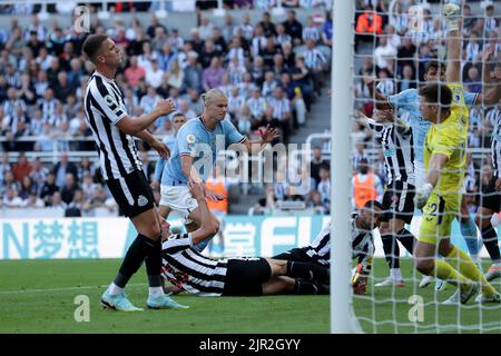 NEWCASTLE, ROYAUME-UNI, 21/08/2022, SCORES ERLING HAALAND, MANCHESTER CITY FC, 2022Credit: Allstar Picture Library/ Alamy Live News Banque D'Images