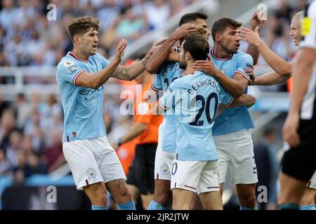 Newcastle, Royaume-Uni, 21/08/2022, LES CITY PLAYERS CÉLÈBRENT APRÈS QUE BERNARDO SILVA LE FAIT 3-3, NEWCASTLE UNITED FC V MANCHESTER CITY FC, 2022Credit: Allstar Picture Library/ Alay Live News Banque D'Images