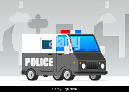 Voiture de police noire. Transport de police. Illustration vectorielle. Illustration de Vecteur