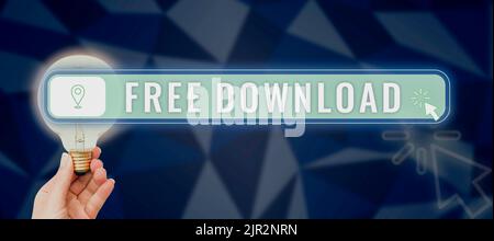 Légende conceptuelle Téléchargement gratuit. Mot pour clé dans la figure initialiser Freebies sans fil Images femme tenant la lumière avec la broche de carte numérique et Banque D'Images