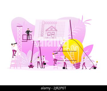 Idée de construire des gens. Conception vectorielle. Concept d'entreprise. Concept de travail d'équipe Illustration de Vecteur