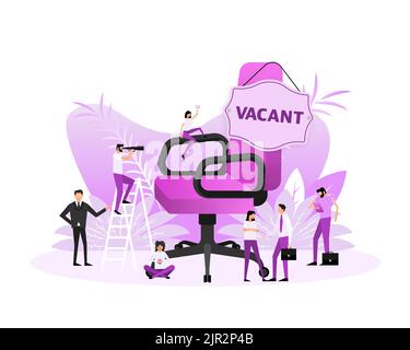 Chaise de bureau. Nous embauchons, postes vacants. Embauche et recrutement Illustration de Vecteur