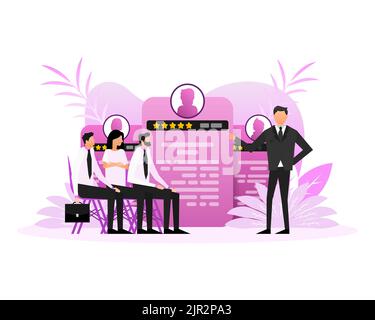 Reprendre les gens dans un style plat. Communication avec les professionnels Illustration de Vecteur