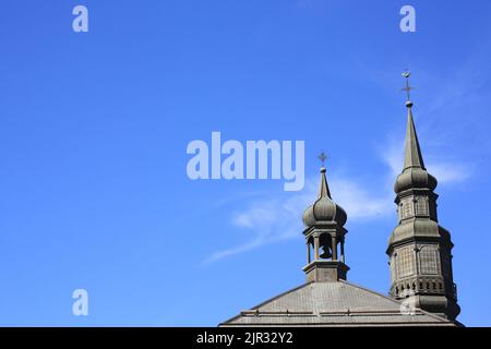 Clocher à bulbe. Église Saint-Gervais-et-Protais. Saint-Gervais-les-bains. Haute-Savoie. Auvergne-Rhône-Alpes. France. Europe. Banque D'Images