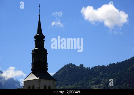 Cloche à bulbe Eglise Saint-Gervais-et-Protais. Saint-Gervais-les-bains. Haute-Savoie. Auvergne-Rhône-Alpes. France. Europe. Banque D'Images