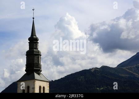 Cloche à bulbe Eglise Saint-Gervais-et-Protais. Saint-Gervais-les-bains. Haute-Savoie. Auvergne-Rhône-Alpes. France. Europe. Banque D'Images