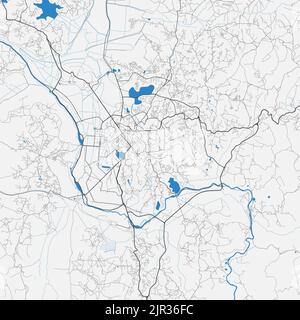 Carte vectorielle Antananarivo. Carte détaillée du quartier administratif de la ville d'Antananarivo. Panorama urbain. Illustration vectorielle libre de droits. Carte routière avec hi Illustration de Vecteur