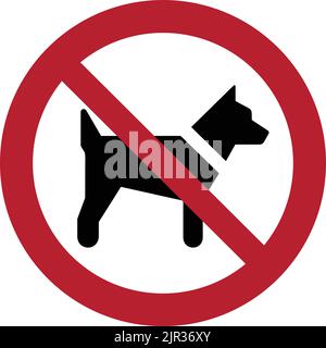 ISO 7010 P021 – chiens interdits. Panneau d'interdiction de chien, illustration vectorielle. Illustration de Vecteur
