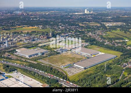 Photographie aérienne, SEGRO Logistics Park Oberhausen ainsi que Lekkerland Logistics Center Oberhausen dans le parc industriel Waldteich dans le district Banque D'Images