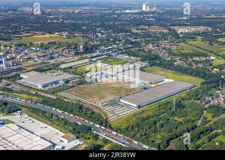 Photographie aérienne, SEGRO Logistics Park Oberhausen ainsi que Lekkerland Logistics Center Oberhausen dans le parc industriel Waldteich dans le district Banque D'Images