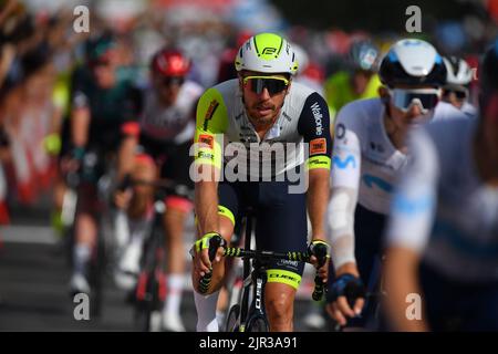 Breda, pays-Bas, 21/08/2022, Dutch Boy Van Poppel d'Intermarche Wanty-Gobert Materiaux photographié en action pendant la phase 3 de l'édition 2022 de la 'Vuelta a Espana', Tour d'Espagne course cycliste, 193,5 km de Breda à Breda aux pays-Bas, dimanche 21 août 2022. BELGA PHOTO LUC CLAESSEN Banque D'Images