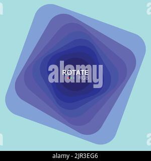 Vecteur se chevauchant faire pivoter le carré et le cercle / arrière-plan abstrait moderne Illustration de Vecteur