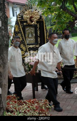 Procession religieuse, fort Santiago, Manille, Luzon, Philippines. Banque D'Images